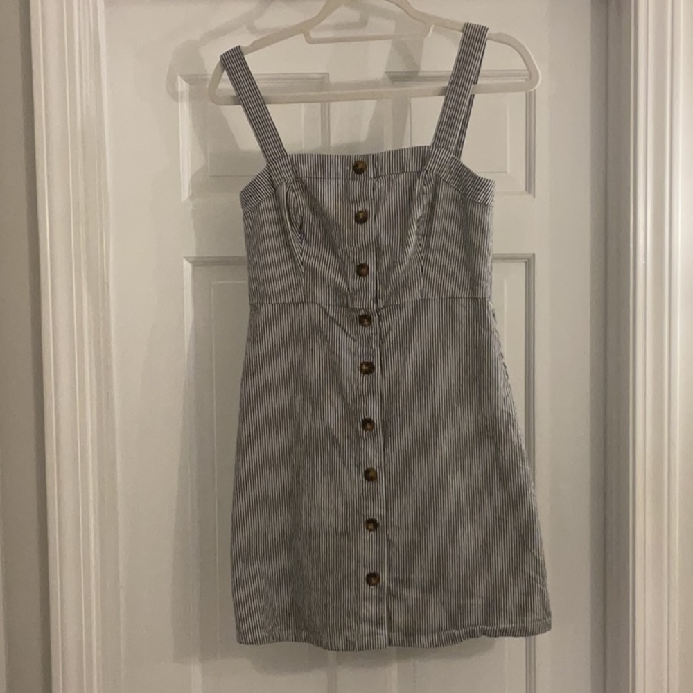 Hollister Gray Striped Mini Dress